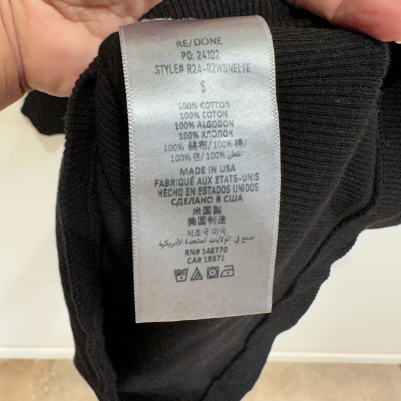 RE/DONE Black Scoop-Neck Cotton Top Made in USA (12) - Picture 6 of 7